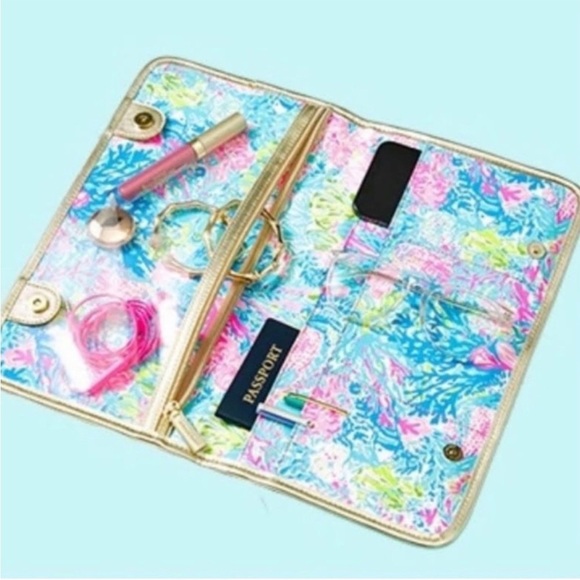 Lilly Pulitzer Travel Organizer fished my wish print vacation beach summer - Picture 4 of 4